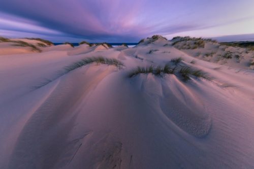Long exposure of sand dunes at St Helens peron dunes, St Helens, Tasmania