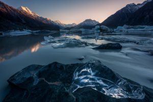 New Zealand, Tasman Lake, Mount Cook NP, Aoraki