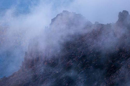 A thick blanket appearing out of nowhere creating atmospheric conditions on Ben Lomond Ben Lomond, Tasmania, fog