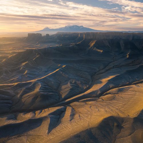 Winter sunrise in Utah, can you spot where our crew is shooting from? Utah, badlands