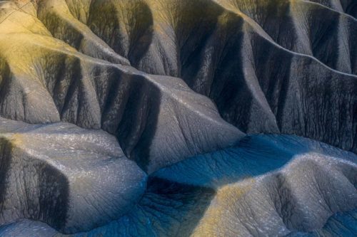 Aerial abstract of the Utah badlands Utah, badlands