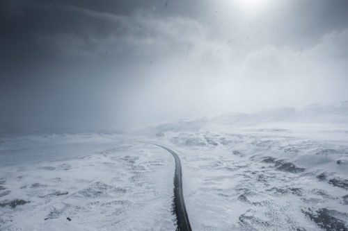 Getting chased by snow storms up in the air in Iceland Iceland, winter
