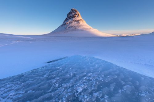 A composition showing off the beautiful geometry of Kirkjufell Kirjufell, Iceland, winter