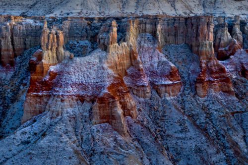 Fresh snow on some beautiful canyon lands in Arizona Arizona, Coalmine Canyon