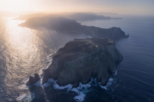 An afternoon flight over the Tasman peninsula Tasmania, Tasman island, Cape Pillar, Tasman