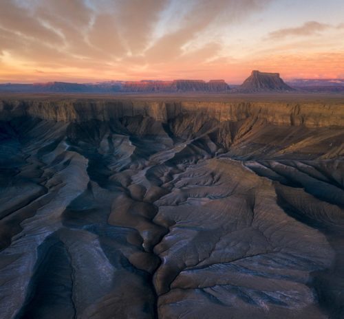 Utah moonscape at sunrise Utah