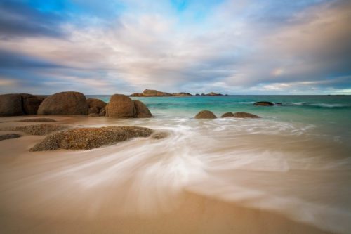 Some stunning colour palette on the white sand beaches of the Bay of Fires Cobler Rocks, Mount William NP, Tasmania, Bay of Fires