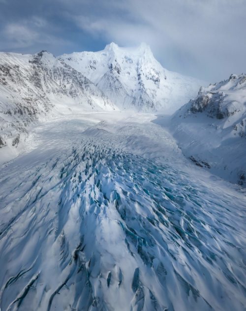 Brutal and desolate yet beautiful glaciated landscape of Iceland glacier, Iceland