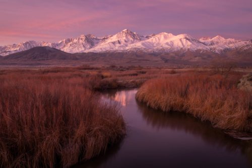 The blush of dawn at an iconic spot on in the Owens Valley Owens Valley