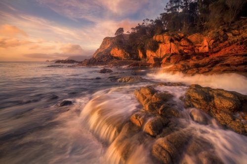 Ideal tide, swell and light at Sleepy Bay in Freycinet NP Sleepy bay, Freycinet, Tasmania
