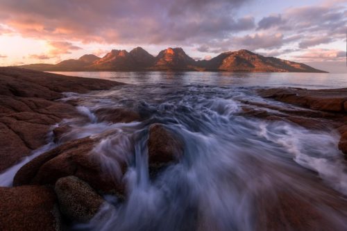 Sunrise over Coles Bay freycinet, Tasmania, Coles Bay