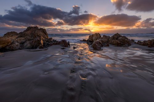 The distinctive looking northwest coast of Tasmania during sunset Tasmania, Marrawah
