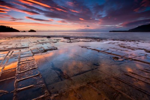 Some great reflections at the Tessellated Pavement Tessellated Pavement, Tasmania