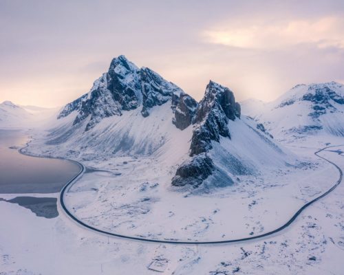 Vestrahorn's less famous sister Eystrahorn Eystrahorn, Iceland, winter, Stokksnes