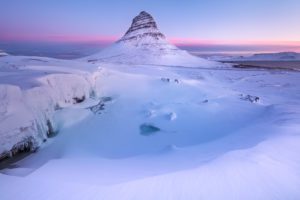 Kirkjufell, Iceland, snow, winter