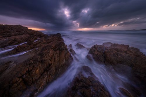 Stormy evening on the west coast Marrawah Tasmania storm