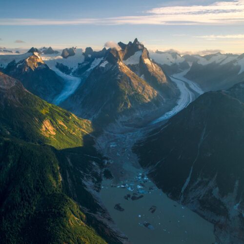 The mountains, glaciers and lakes of the Boundary Range in Alaska Boundary Range, Alaska