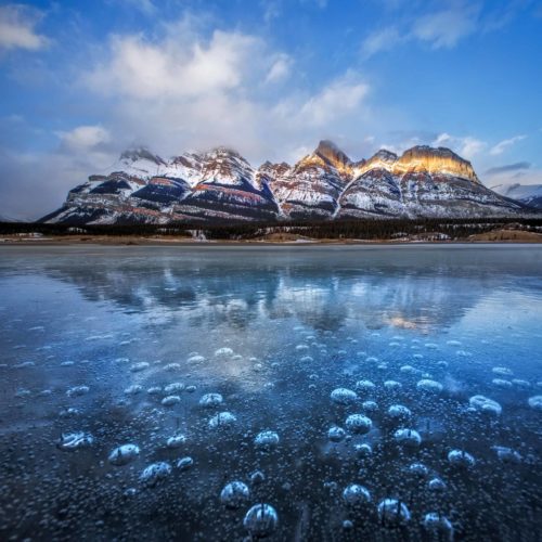 Ice bubbles in the Canadian Rockies Canadian Rockies