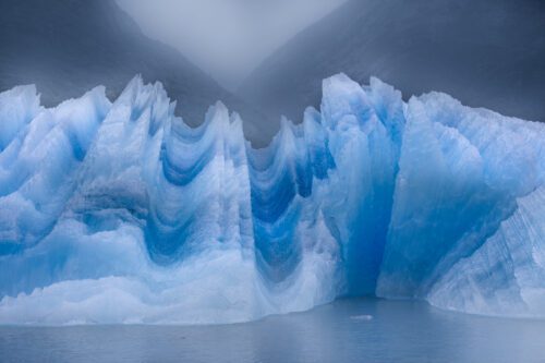 Intriguing pattern in the ice calved off a glacier in Alaska Alaska, Petersburg