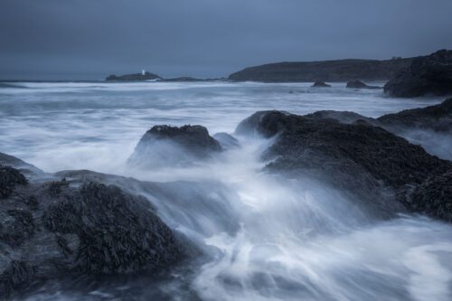 Moody morning at Godrevy Godrevy, lighthouse, Cornwall