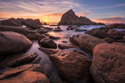 A glorious sunset at a Western Australian icon, Sugarloaf Rock Sugarloaf Rock, Western Australia, Dunsborough