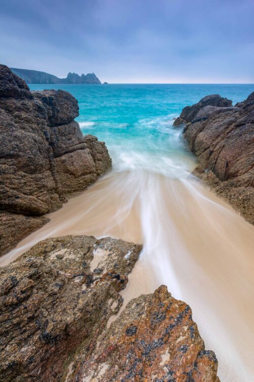 One of the most beautiful beaches in Cornwall near the town of Porthcurno Porthcurno, Cornwall
