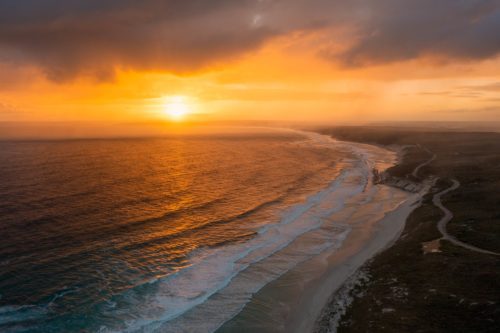 The pristine white sand beaches of Esperance during sunset showers Esperance, Western Australia