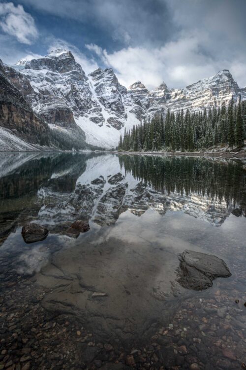 First snow of autumn at Moraine Lake Moraine Lake, Banff, Canada, Canadian Rockies