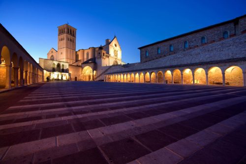 The majestic Basilica of St Francis in Assisi Basilica di San Francesco, St Francis, Assisi, Umbria