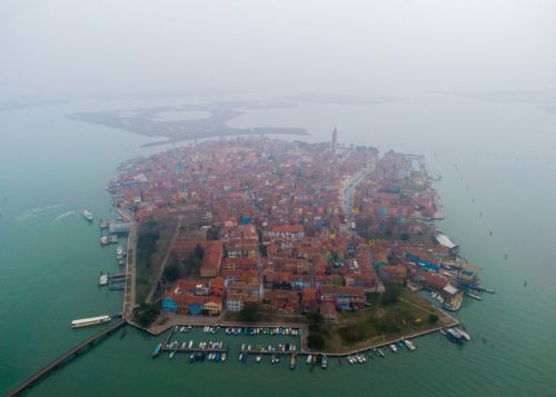 A foggy day in Burano Burano, Venice, Venezia, fog