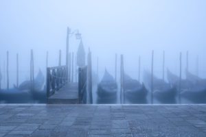 fog, Venice, Venezia, San Marco, gondolas