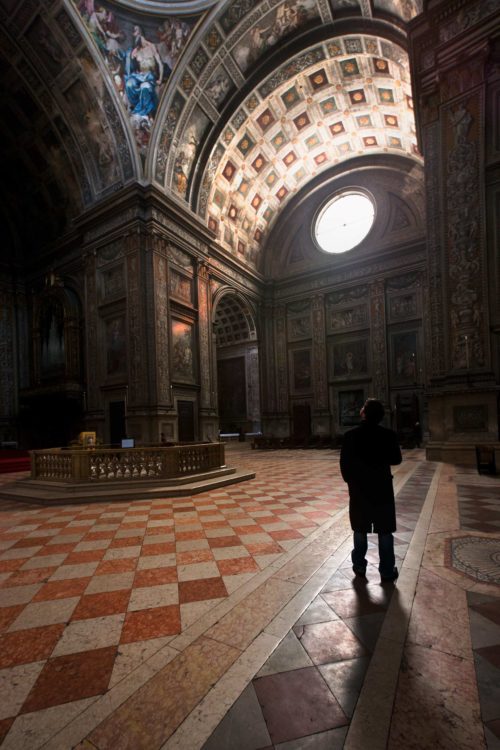 A moment of awe in a churchl of Mantova Mantova, cathedral