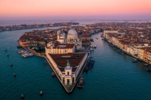 View of Basilica di Santa Maria della Salute at sunrise Venice, Basilica di Santa Maria della Salute, Salute, grand canal, Venezia