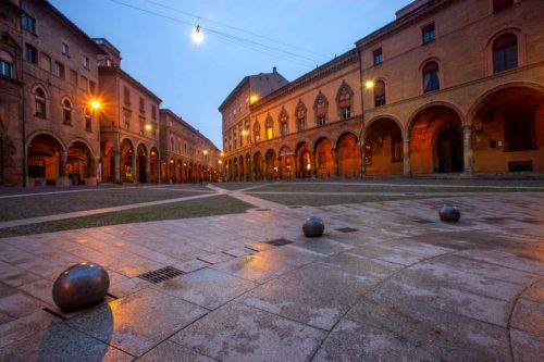 The beautiful arcades and streets of Bologna Bologna, Italy, Emilia-Romagna