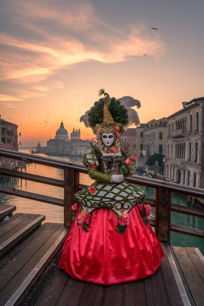 Sophie at Accademia bridge for sunrise Accademia, Venezia, Venice,Carnival, Carnevale