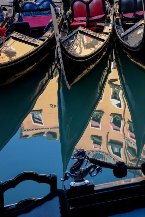 A small scene incorporating some of the iconic elements of Venice Venice, gondola