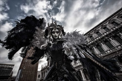 Karin's Maleficent inspired costume at the 2015 Carnevale Carnevale, Venice, Venezia, Piazza San Marco