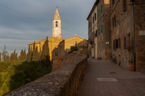 The famous panoramic view from the back street of Pienza Pienza, Tuscany, Toscana