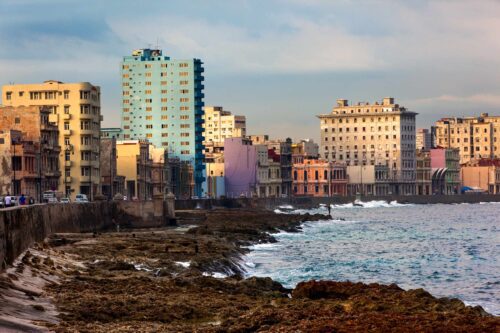 Early morning light along the Malecon of Havana Malecon, Cuba, Havana