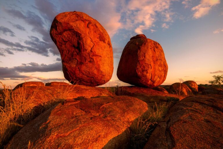 Sunset just before a storm rolled in at the Devil's Marbles Devil's Marbles, Tenant Creek, Northern Territory