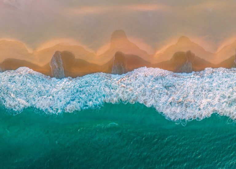 Sunset glow on the beach at Injidup Injidup beach, Yallingup, Western Australia
