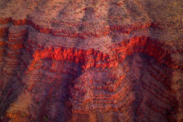 Evening glow intensifies the reds of the Pilbara