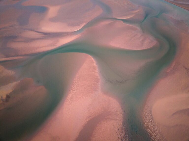 Some beautiful estuaries around Broome at sunset Broome, Western Australia, Willie creek, Kimberley