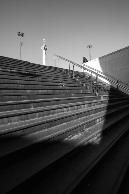 I was drawn to the shapes and shadows around Opéra Bastille Bastille, Opera, Paris, black and white