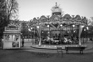 Tuileries, Paris, black and white
