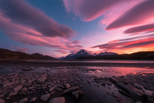 A great show of lenticular clouds over Torres del Paine Patagonia, Chile, Torres del Paine, lenticular clouds