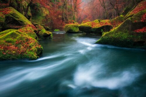 Czech Republic, Hrensko, autumn, Bohemian Switzerland