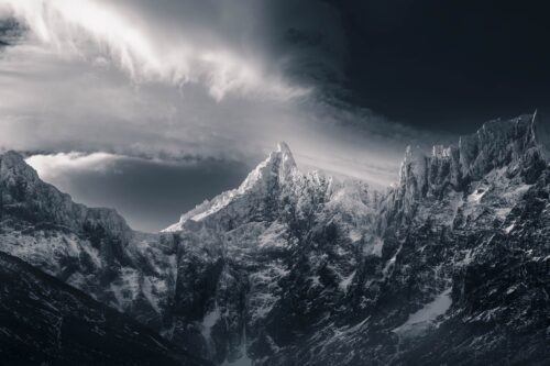 Some great rime ice formations in the peaks around Torres del Paine Patagonia, Chile, Torres del Paine