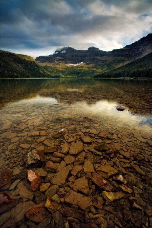 Cameron Lake on a calm afternoon Cameron Lake, Waterton Lakes, NP, Canada, Canadian Rockies