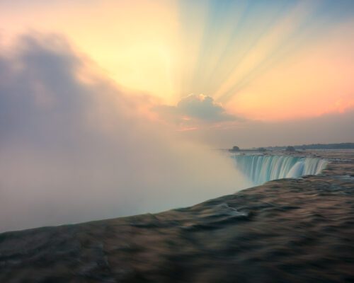 The great Niagara Falls during a spectacular sunrise Niagara Falls, Ontario, Sunrise, Canada